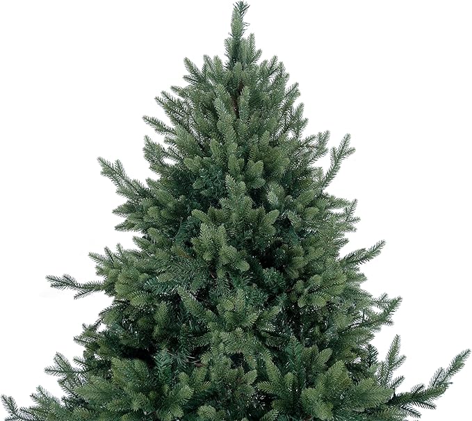 Kinsley 9ft Prelit Aritificial Christmas Tree with 6230 Branch Tips, 1000 Warm Lights and Metal Stand, 68" Wide Realistic Traditional Christmas Tree with Lights by Naomi Home