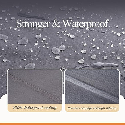 WJ-X3 Large Grey Heavy-Duty Patio Table Cover, 136x88x36in, Waterproof, Wind-Resistant, Anti-Fade - Ideal for Sectional Outdoor Furnitue Sets