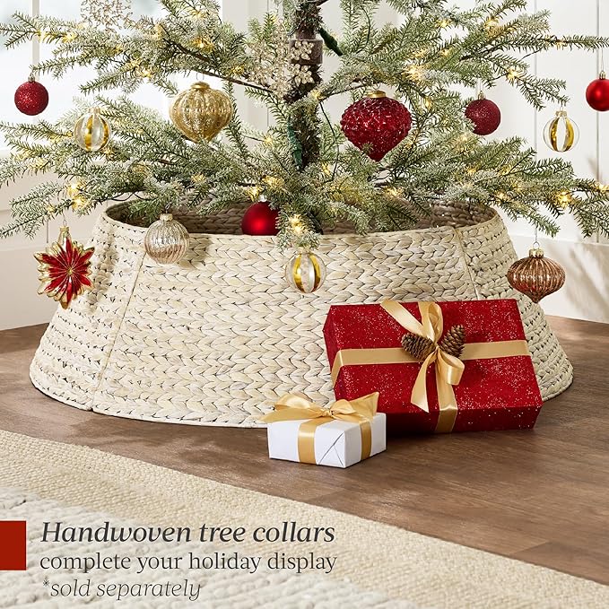 Best Choice Products Pre-Lit Sparse Christmas Tree 7.5ft Artificial Flocked Pine Holiday Décor Aspen Noble Fir White & Multicolor LED Lights- Green