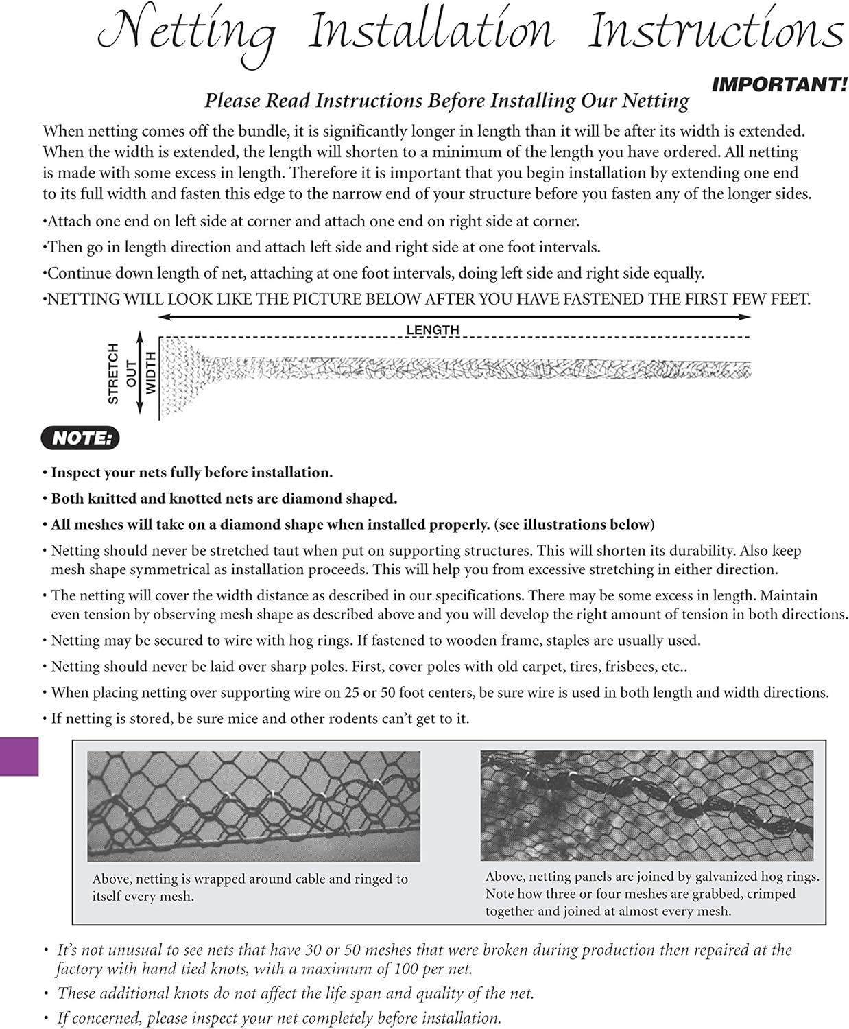 Excursions Aviary Netting 1" Heavy Knotted Poultry Net (50' x 50')