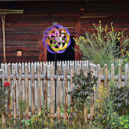 57 Inch Solar Wind Spinners with Metal Garden Stake, Outdoor Wind Catcher with Solar Powered Glass Ball for Yard Patio Lawn Garden Decorations