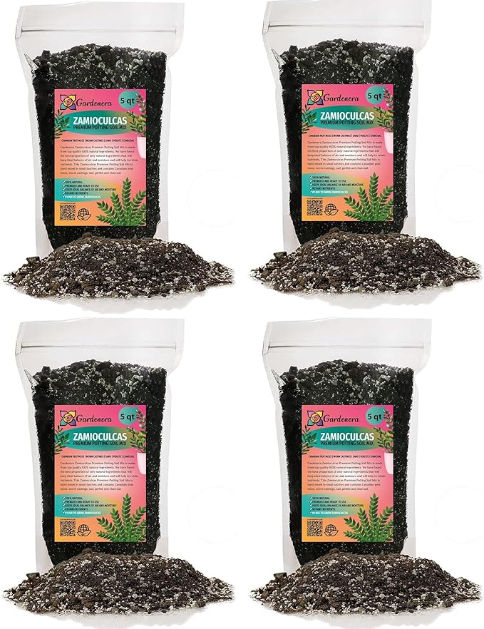 Gardenera Zamioculcas Potting Mix - Unlock Robust Growth and Striking Leaves with Our High-Performance Formula - 20 Quart