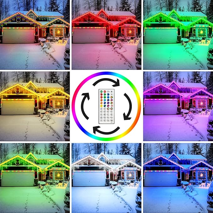 52FT RGB Christmas Lights Outdoor, 504 LED Outdoor String Lights Waterproof Plug in with 8 Modes & Timer, Color Changing Christmas Lights for Tree Party, Garden, Holiday Decorations