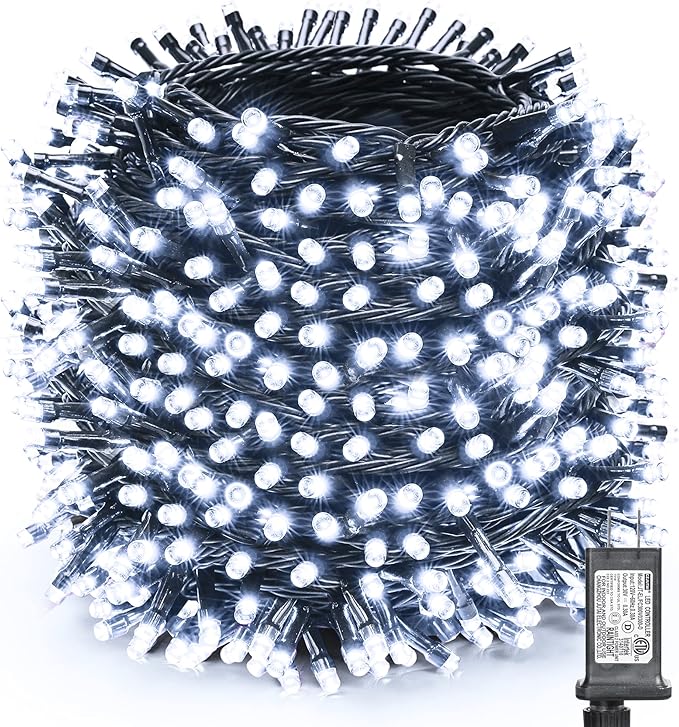 Toodour Christmas Lights Outdoor, 328ft 1000 LED String Lights, Timer, Waterproof 8 Modes Outdoor Christmas String Light - Twinkle Light for Tree Home Garden Yard Wedding Party Xmas Decor(White)