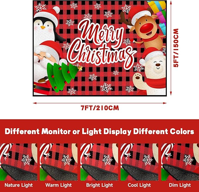 5' X 7' Christmas Area Rugs,Xmas Tree Snowflake Non-Slip Washable Rug Indoor Rugs Floor Mats Carpet for Living Room Bedroom Dining Room Home Decor