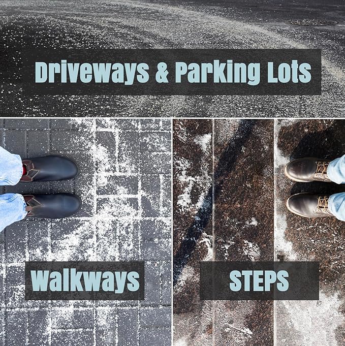 Rock Salt Ice Melt Pail Effective to -25°F, Eco-Friendly De-Icer, Optimal Granule Size for Quick Melting, Ideal for Driveways, Walkways, and Entryways (8 lb)