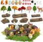 36 Pcs Fairy Garden Accessories, Mini Resin Animals Figures, Artificial Tree Stumps and Fake Stone Rocks, Moss Bonsai Micro Landscape Ornaments Kit, Miniature Garden Kit, Terrarium Ornaments DIY Craft