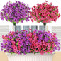 AmyHomie 16 Bundles Artificial Flowers for Outdoor Outside Spring Summer Decoration UV Resistant Faux Flowers No Fade Fake Plastic Plants Garden Porch Window Box Decorating