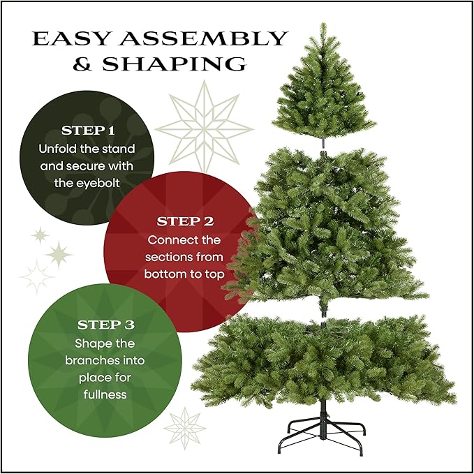 National Tree Company 6.5 ft Unlit Dunhill Fir Artificial Christmas Tree, 1,838 Tips, Includes Stand, Green