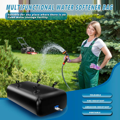 330 L/87 Gal Water Bladder Tank, Foldable Portable Water Storage Container, Emergency Water Bag for RV, Truck Bed, Fire Prevention, Drought Resistance, Black