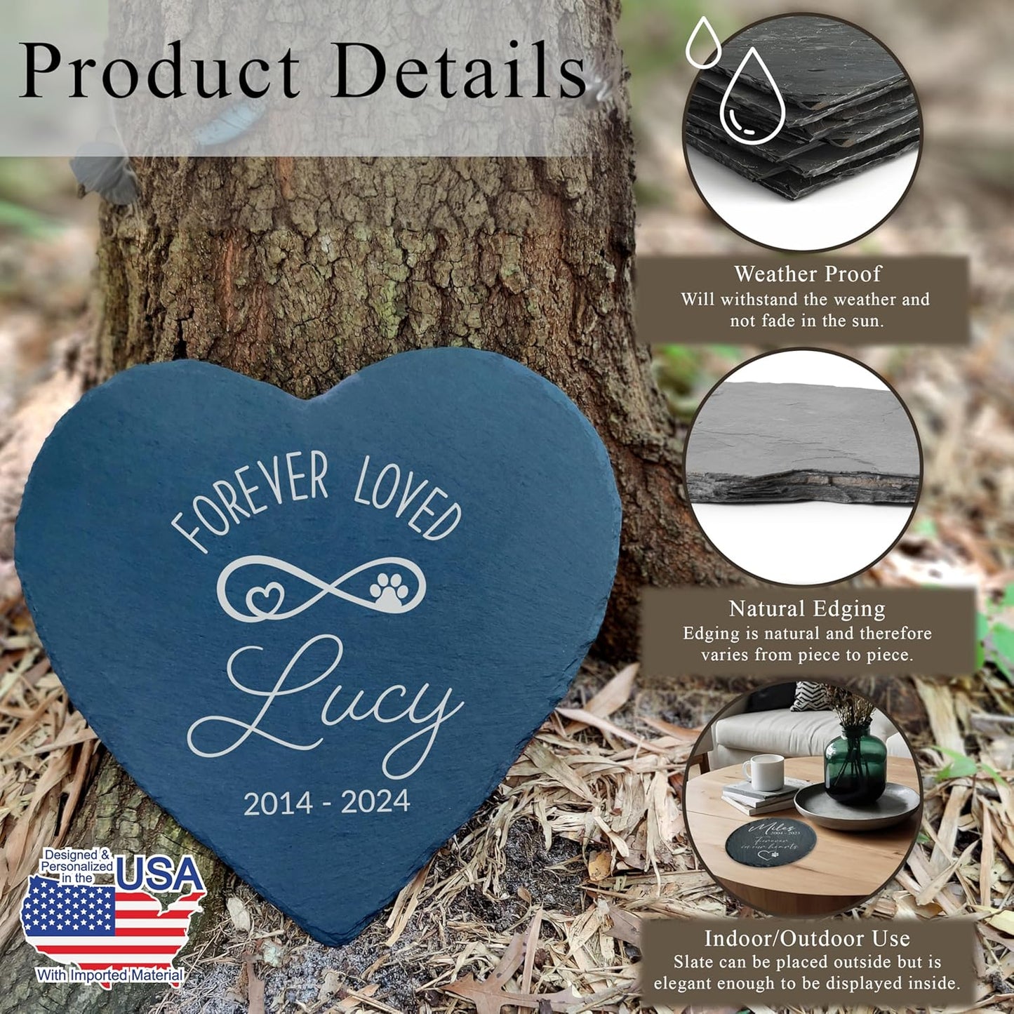 Dog Memorial Gifts for Loss of Dog, Cemetery Decorations for Grave, Pet Loss Sympathy Gift, Personalized Remembrance Garden Stone, Cat Lovers Heaven Grave Markers Bereavement Headstone (A13H)