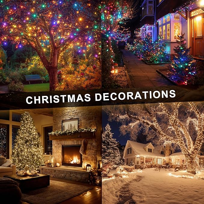 Dazzle Bright Color Changing Christmas Lights, 328FT 1000LED Warm White & Multi-colored Waterproof String Lights with Remote 11 Modes, Christmas Decoration for Outdoor Indoor Tree Party Garden Holiday