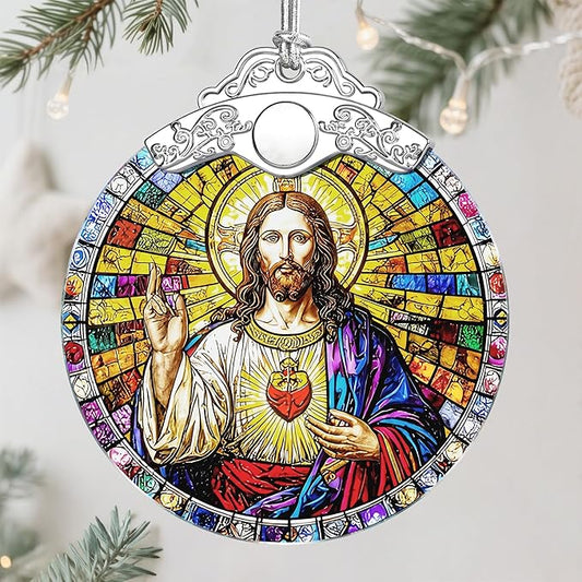 Jesus Christ Ornament, Christmas Ornament, Christmas Decoration, Religious Holiday Decor, Gifts for Christian, Religious Gifts, Gift Exchange, Gift Idea - Pattern B