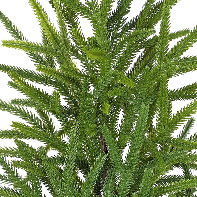 Artificial Mini Christmas Tree Tabletop - 21.6" Small Xmas Norfolk Pine Tree with Burlap Weighted Base Miniature Christmas Decor Centerpiece for Home Kitchen Holiday Party Farmhouse Desktop Indoor