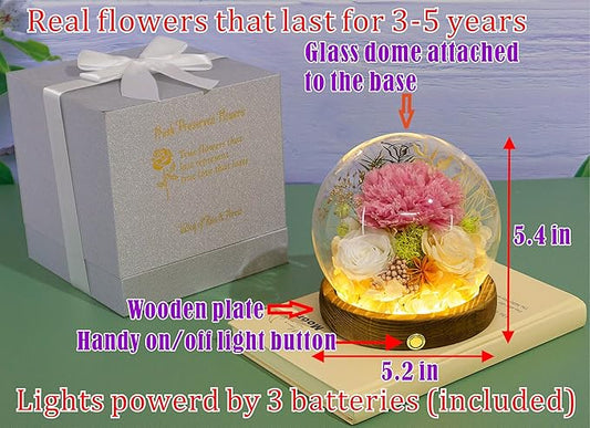 Valley of Rain & Forest Long-Lasting Real Flowers, Unique Floral Gift for You to Send Love for All Occasions, for Indoor Decoration (Pink Carnation, White & Yellow Roses arrangement)