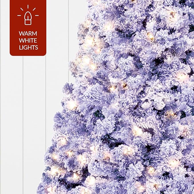 Best Choice Products Pre-Lit Lavender Christmas Tree, 4.5ft Artificial Flocked Full Fir Tree, Holiday Decoration w/ 200 Lights, 400 Branch Tips