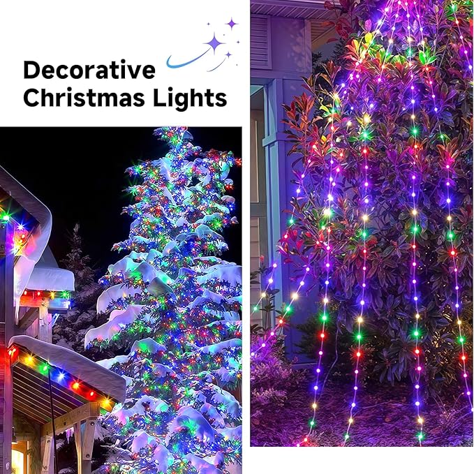 Mlambert 1500 LED Christmas Lights 492FT, Outdoor Waterproof Dimmable Fairy Lights with Remote, 8 Modes Indoor Lighting for Holiday Décor, Multicolor