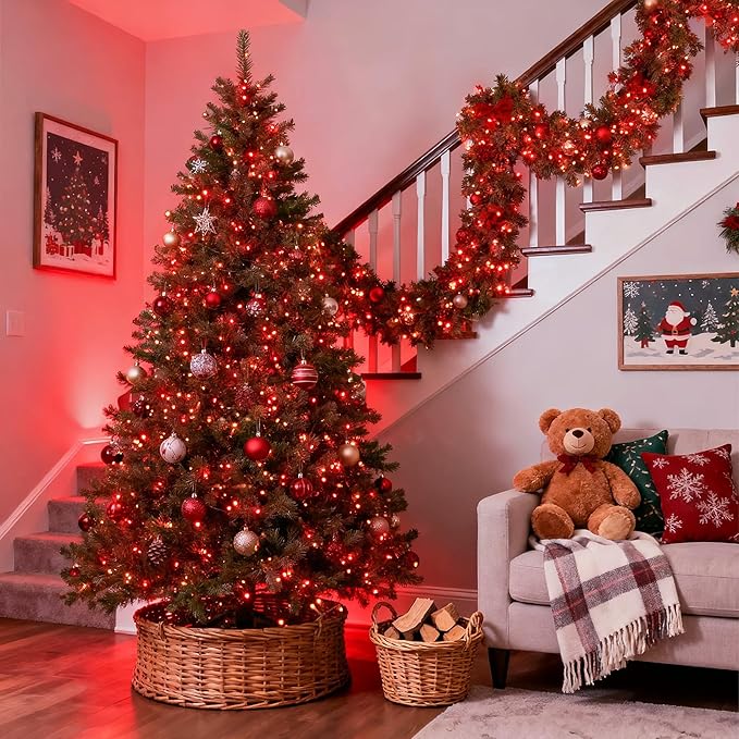 JMEXSUSS 500 LED Red Christmas Lights Outdoor, 173ft Red String Lights Plug in, Waterproof 8 Modes Christmas Light for Tree Party Xmas Holiday Decorations