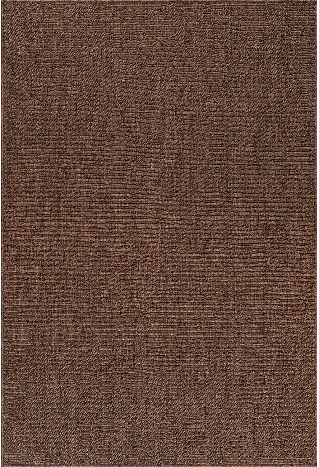 CAMILSON Easy Jute Rug 5x7, Indoor Outdoor Brown Color Fiber Area Rugs for Living Room Patio and Kitchen Rug, Solid Boho Woven Design, Easy-Cleaning, Washable Outside Carpet Alfombras (5 x 7)
