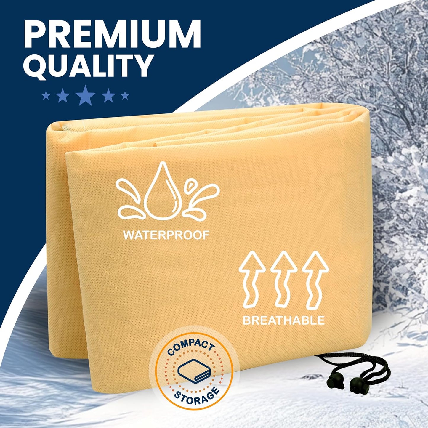 SCRUBIT Plant Covers Freeze Protection, 47.2 X 70.8 in. Frost Cloths for Outdoor Plants Fruit Trees & Shrubs with Zipper and Drawstring, Thick Winter Plant Covers - 2 Pack Tree Frost Blankets