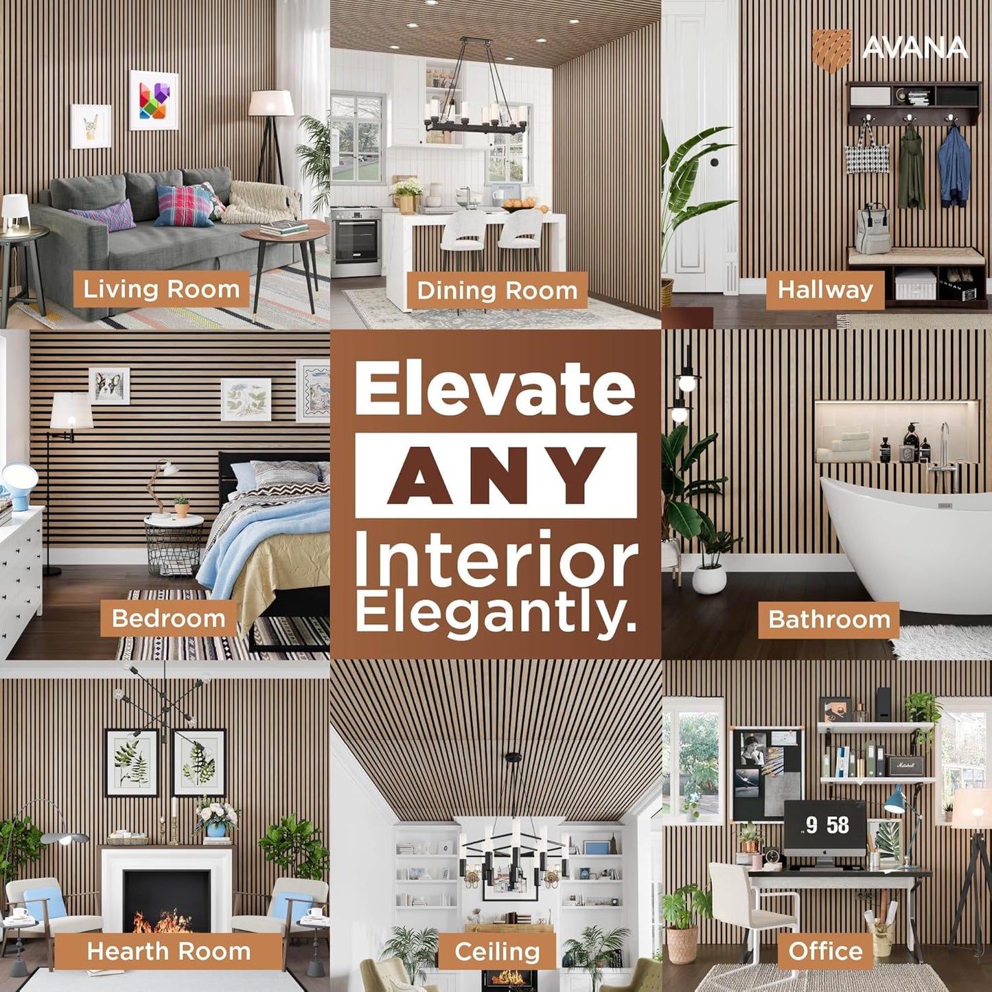 Avana Acoustic Wood Wall Panels – 47.2 X 12.6 Inch White Oak Acoustic Panels 1 PC – Wall Panels For Interior Wall Decor For Homes, Offices, Studios – Modern Sturdy And Durable Wood Panels For Wall