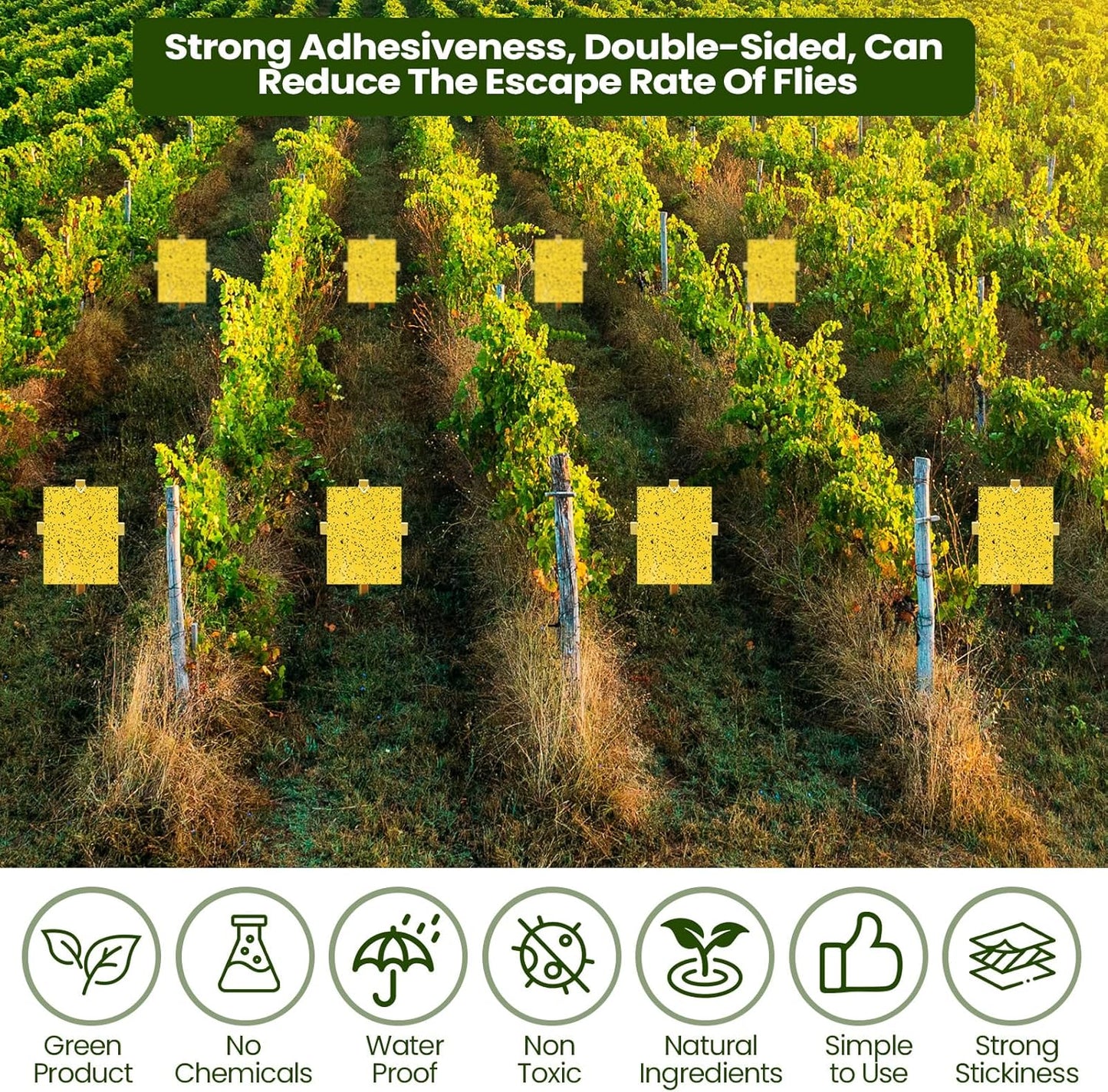 Qualirey 20 Pcs 6 x 8 Inch Sticky Traps for Plant Double Sided Sticky Trap for Gnats with Twist Ties Fly Traps for Fruit Insect Fungus Bugs Indoor Outdoor (Yellow)