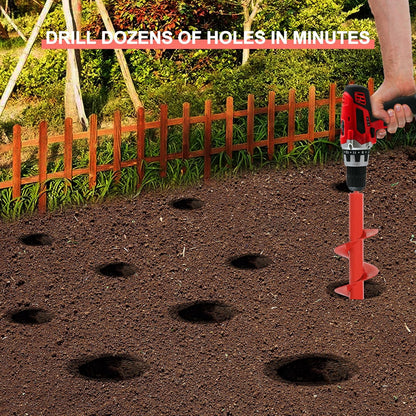 SYITCUN Auger Drill Bit for Planting - 4" X 12" Heavy-Duty Garden Auger Spiral Drill Bit - Bulb Planter Tool & Auger Post Hole Digger - 3/8" Hex Drive Drill