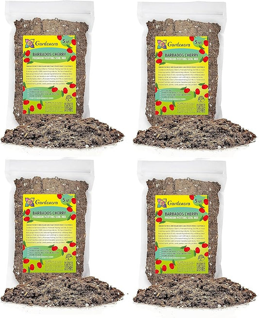 Gardenera Barbados Cherry Plant Potting Mix - Unlock Robust Growth and Zesty Fruits with Our High-Performance Formula - 20 Quart